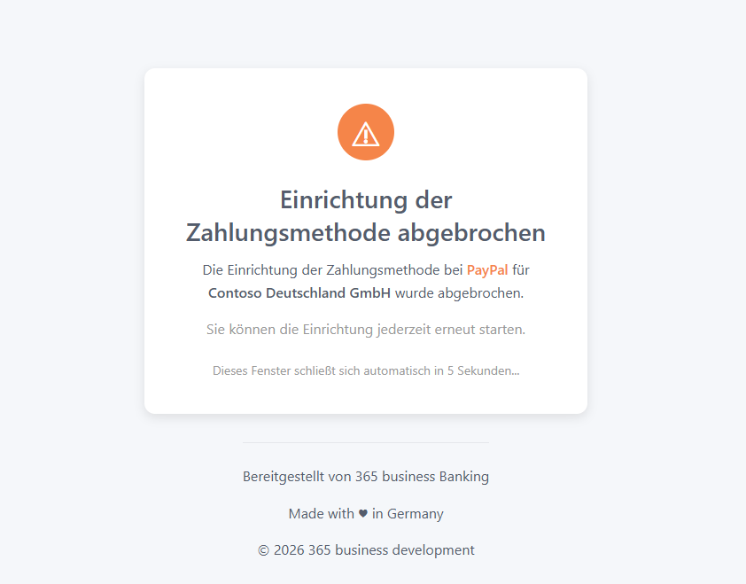Zahlungsautorisierung fehlgeschlagen
