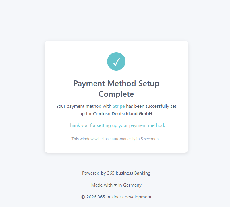 Payment authorization successful
