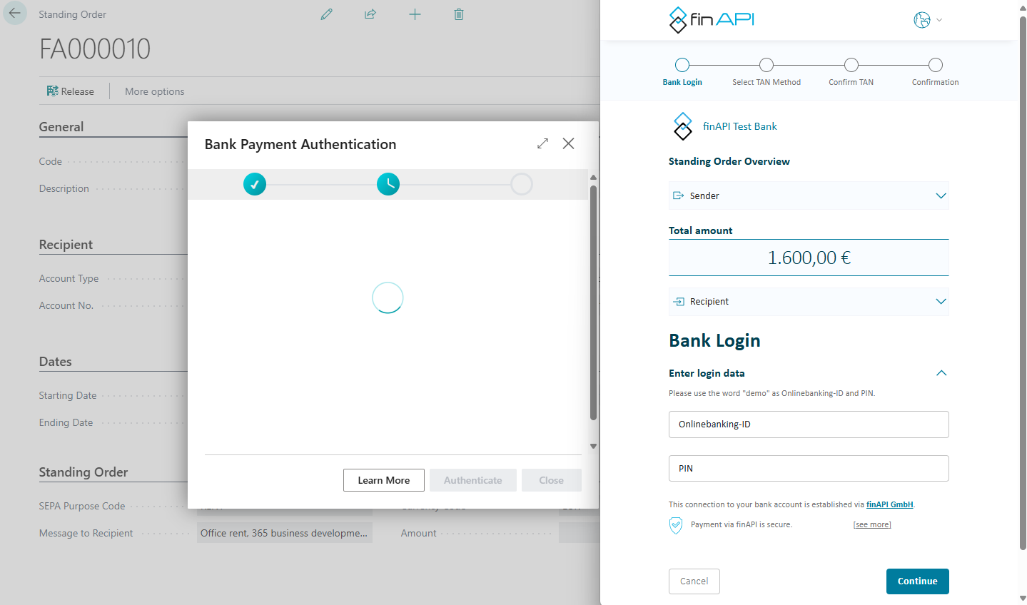 Standing Order Authorization