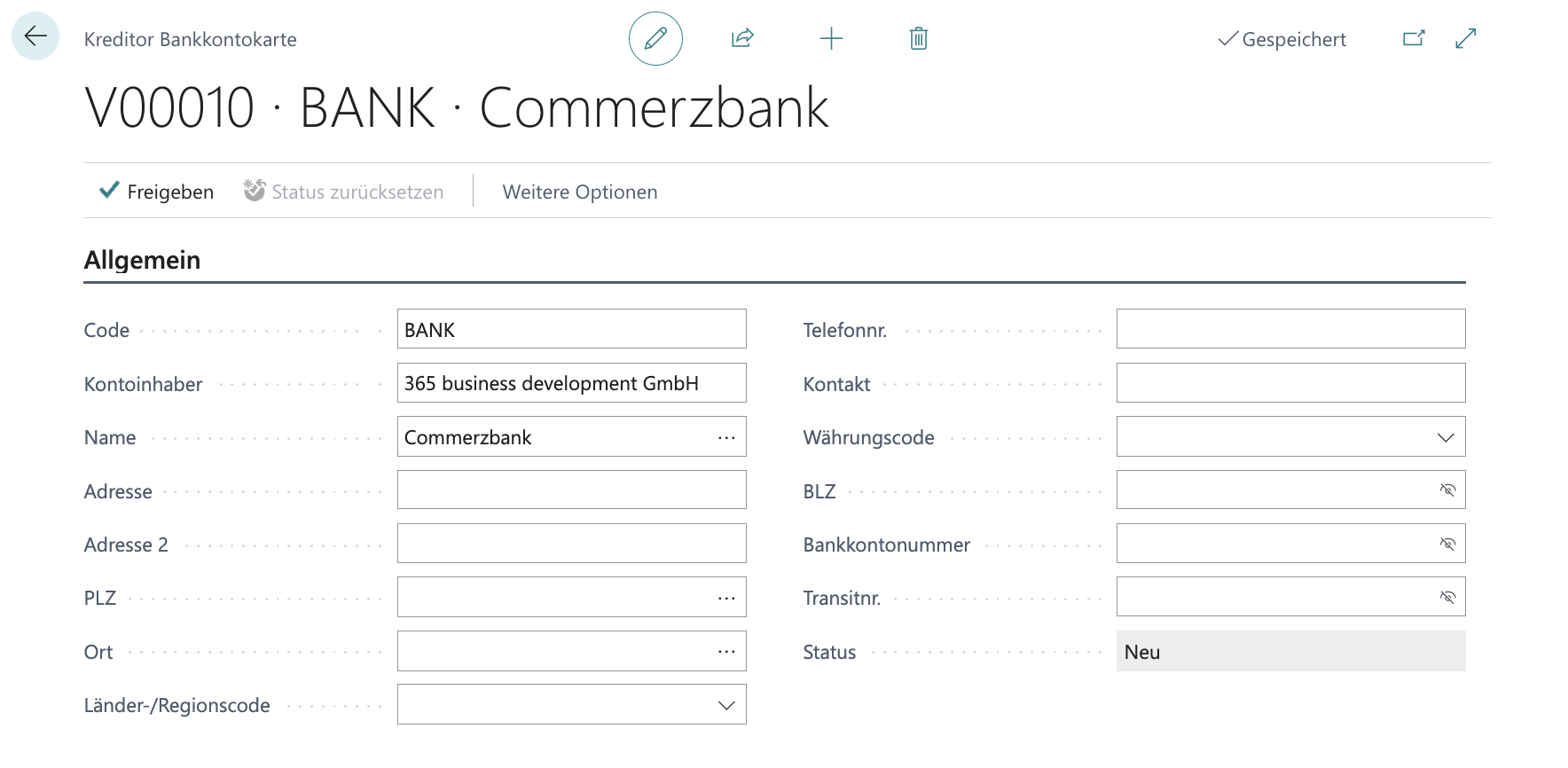 Kreditor Bankkontokarte