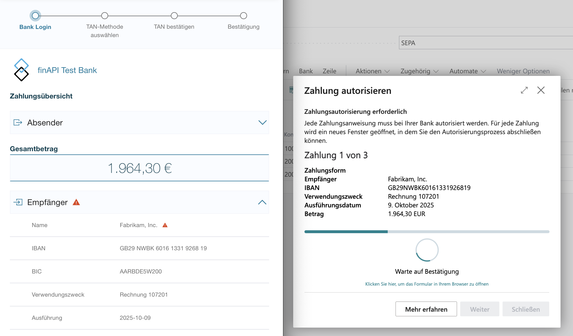 Verification of Payee (VoP) Warnung