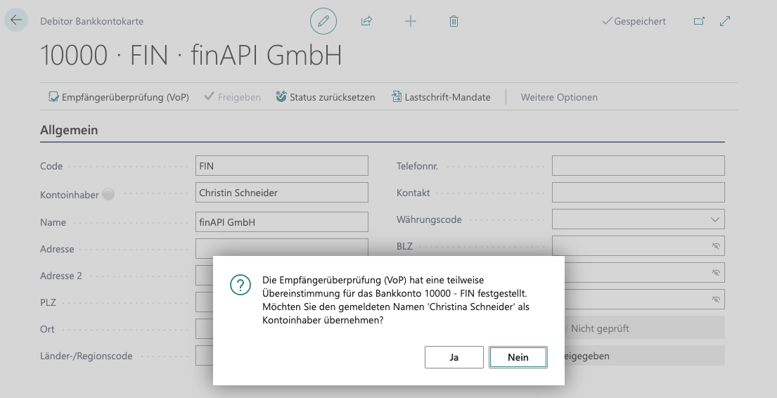 VoP Teilweise Übereinstimmung