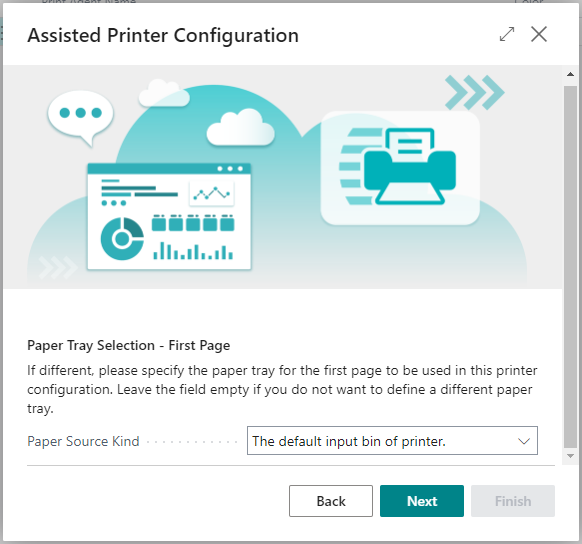 Assisted Printer Configuration - Paper Tray Selection