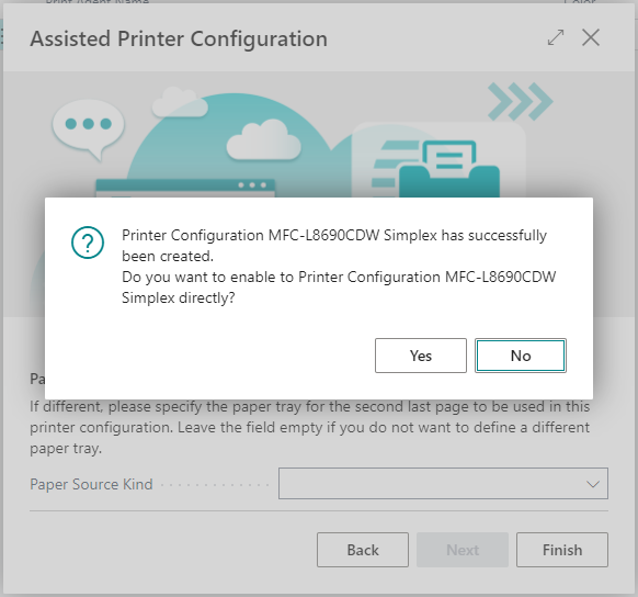 Assisted Printer Configuration - Enable Printer Configuration