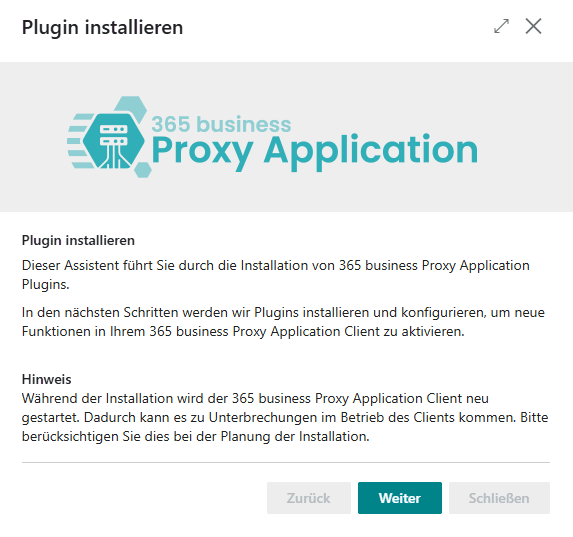 Proxy Application Client Plugin Installation